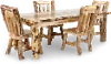 Aspen Natural Log 5 Piece Dining Set