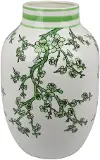 11.75 White and Green Floral Vase