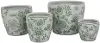 Fauna Large Green and White Planter