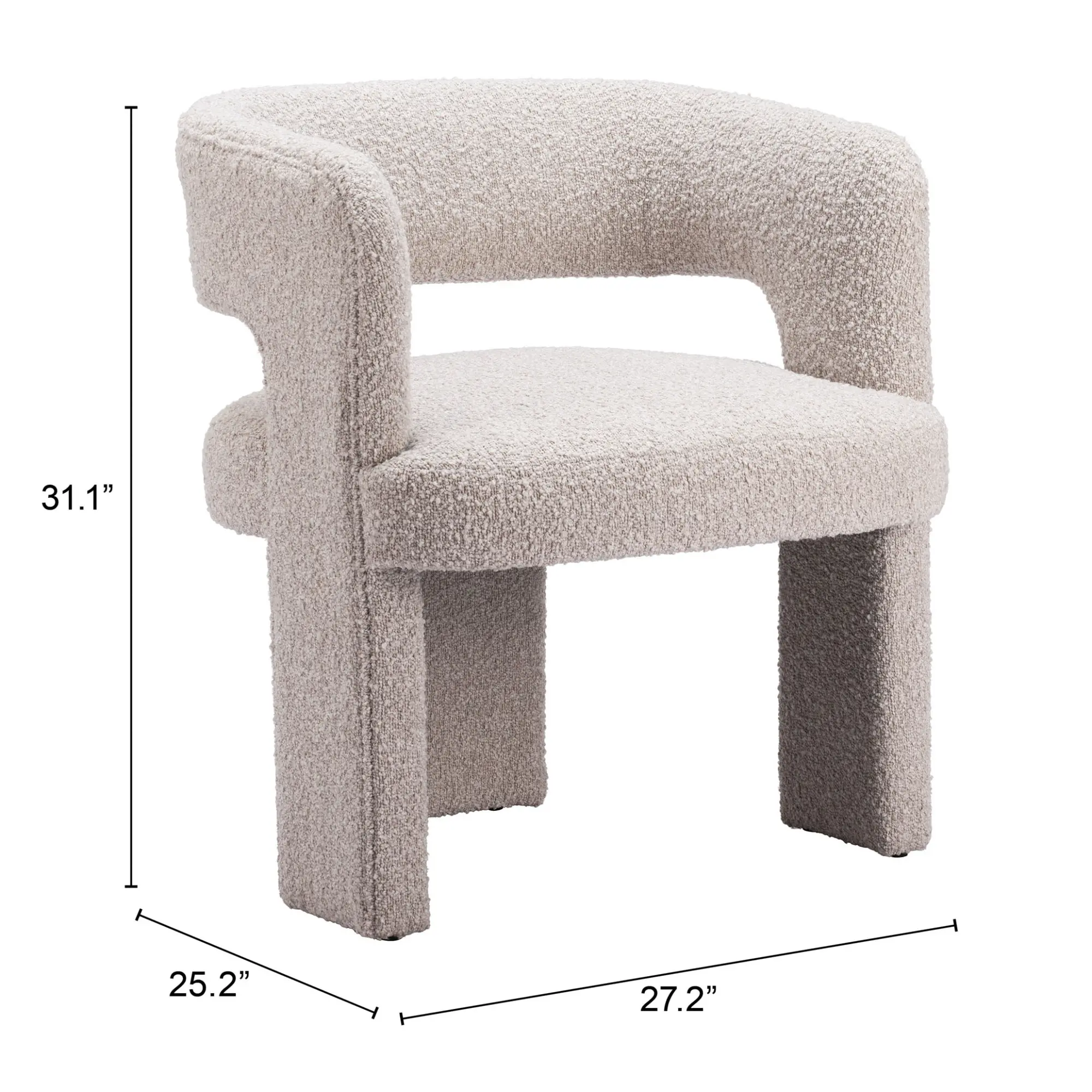 Jade Sandy Beige Boucle Accent Chair-10