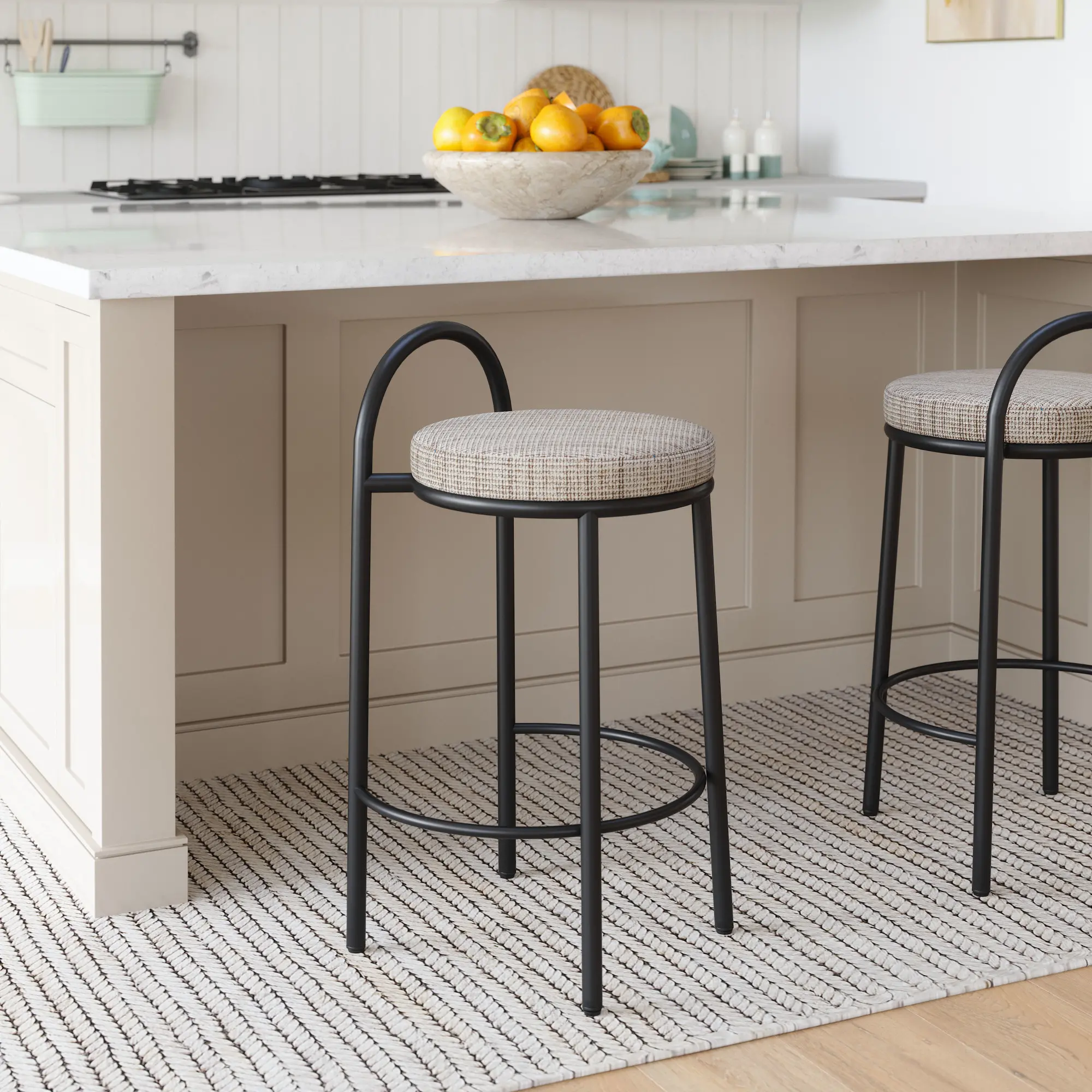 Sable Beige Tweed Counter Stools, Set of 2-3
