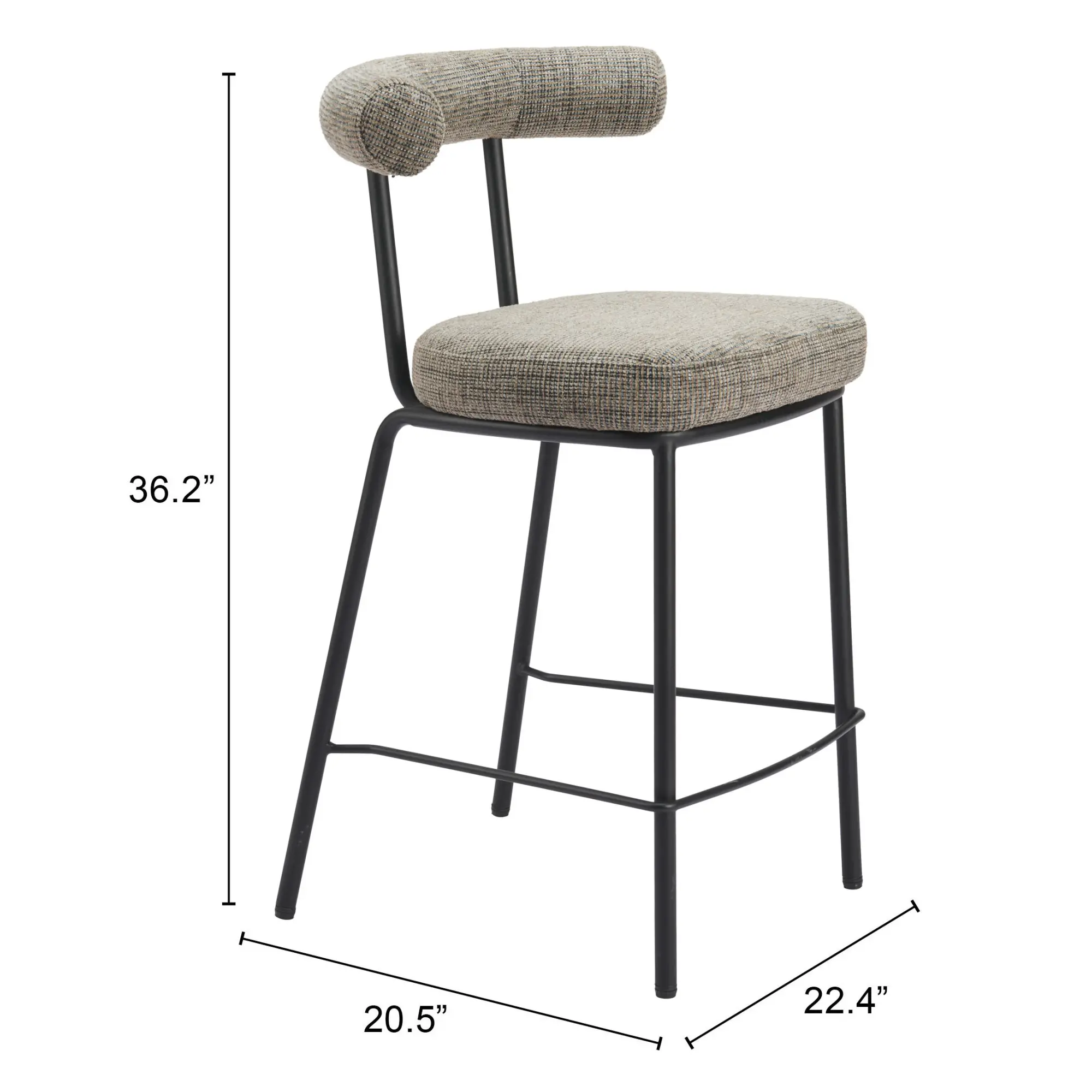 Kendall Green Tweed Counter Stool-7