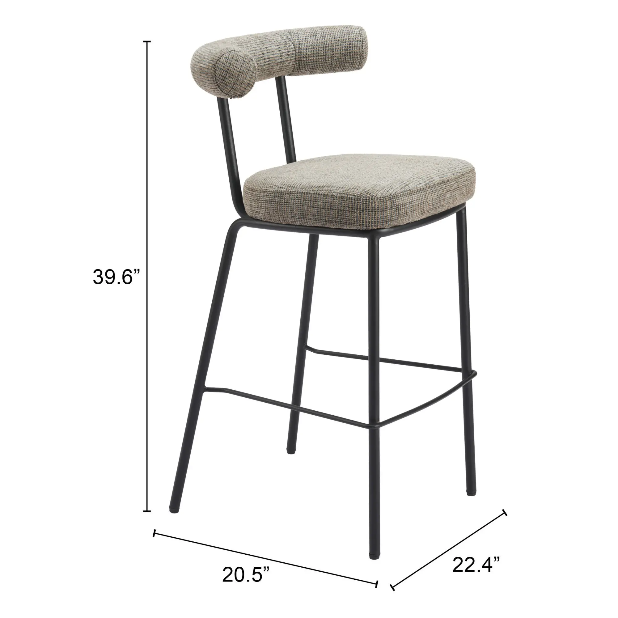 Kendall Green Tweed Barstool-9