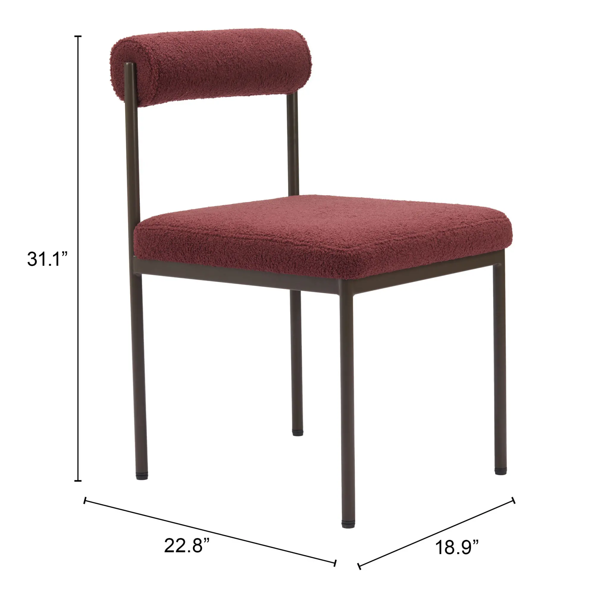 Luxe Red and Bronze Dining Chair-7