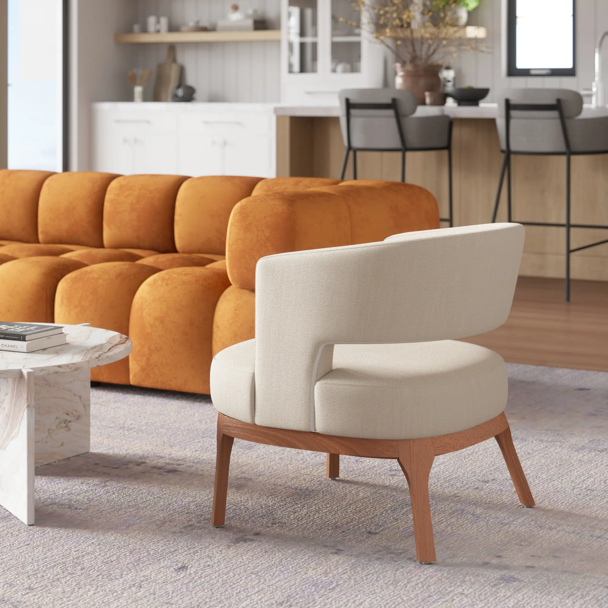 Perry Beige Accent Chair-4