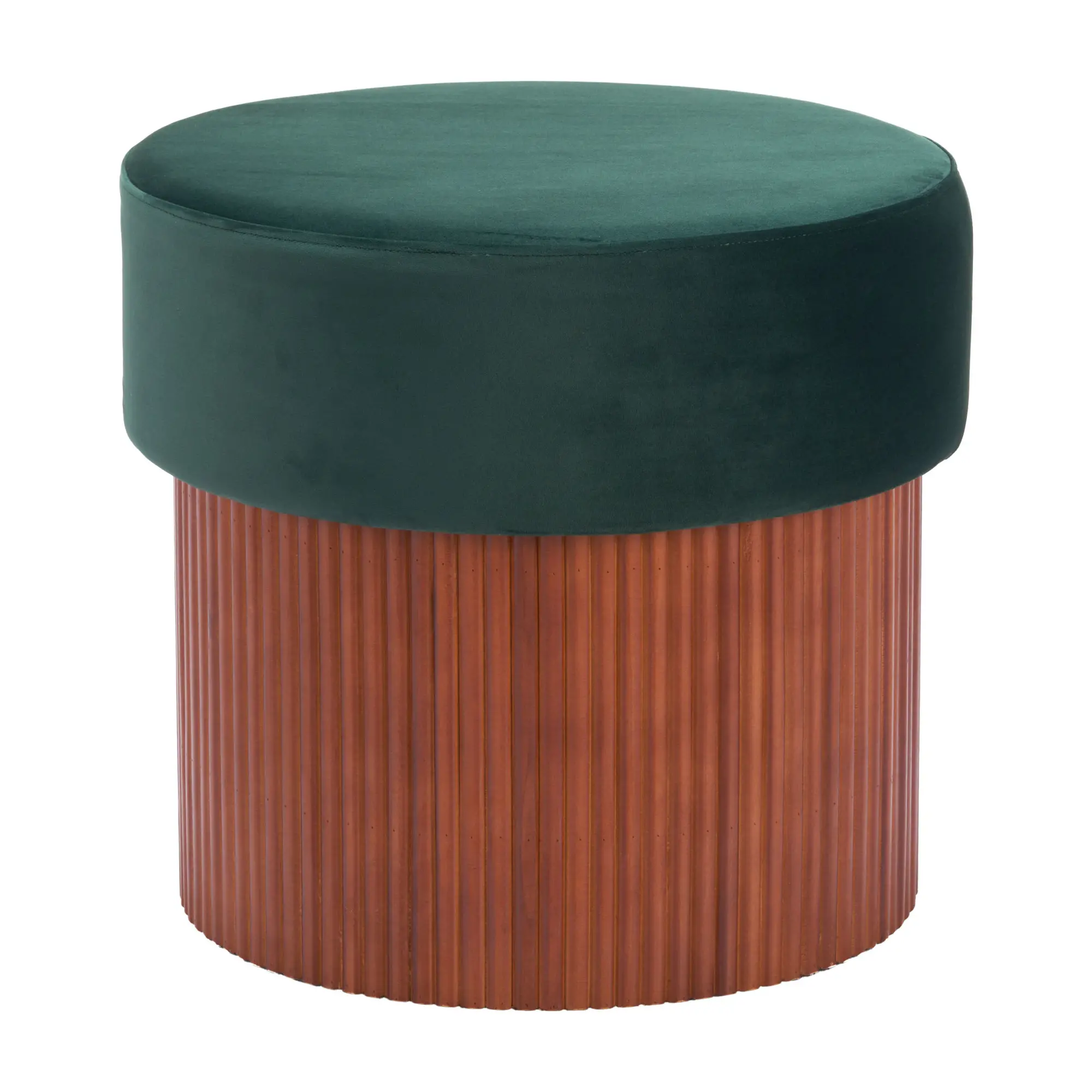 Bello Green Velvet Storage Ottoman-1