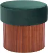 Bello Green Velvet Storage Ottoman