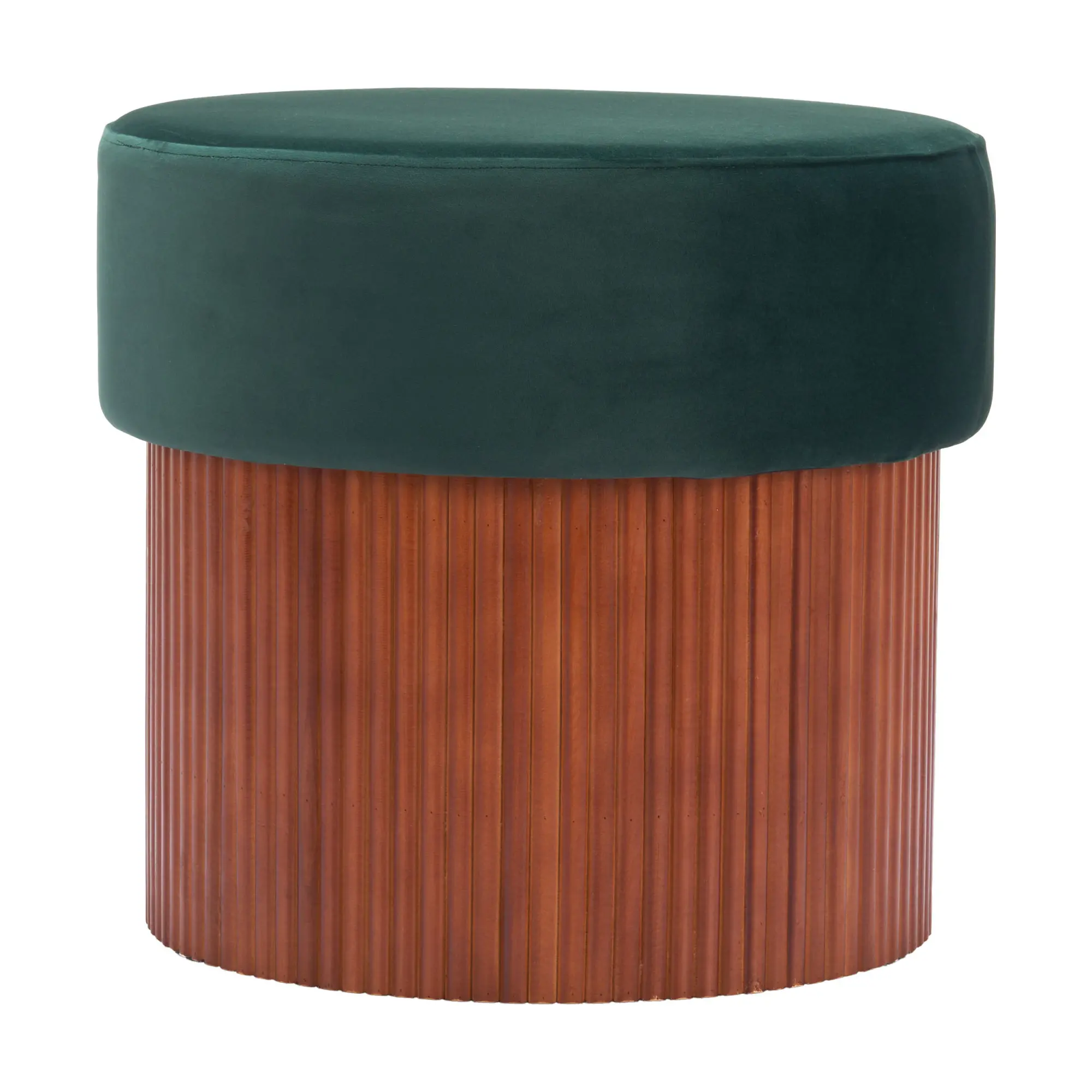 Bello Green Velvet Storage Ottoman-2