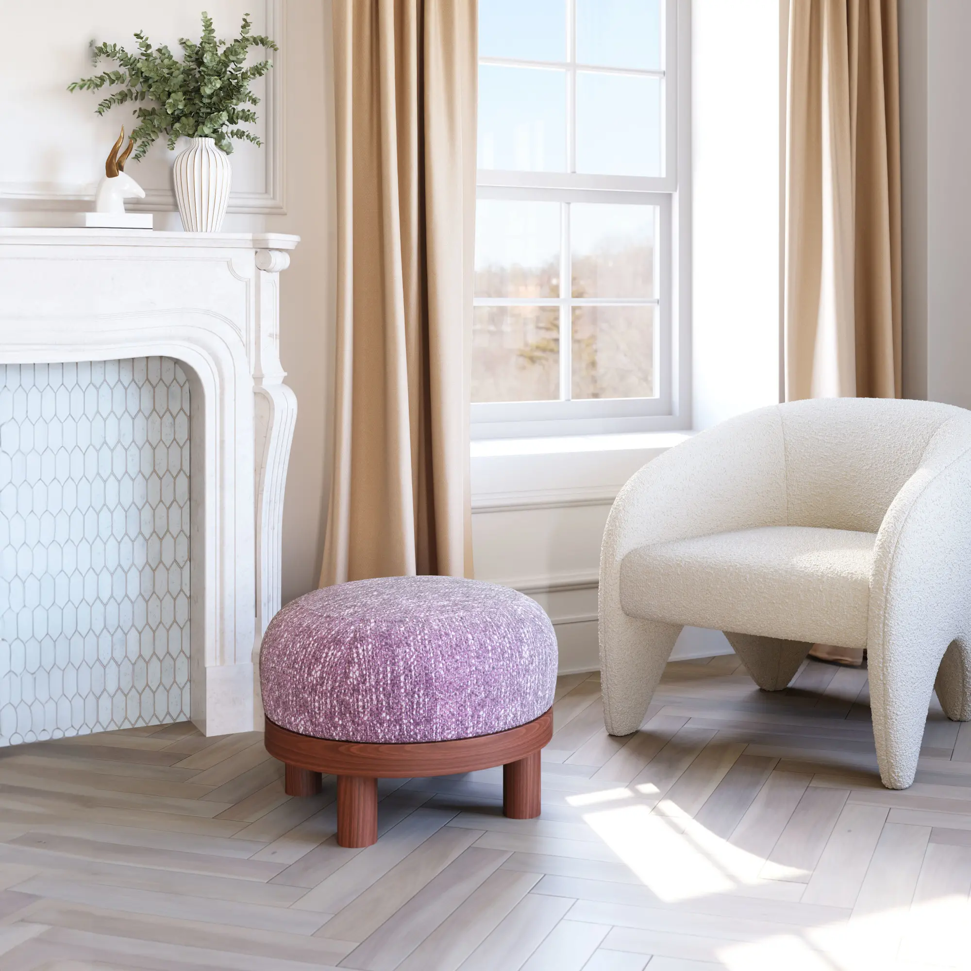 Glenmore Wisteria Purple Ottoman-2