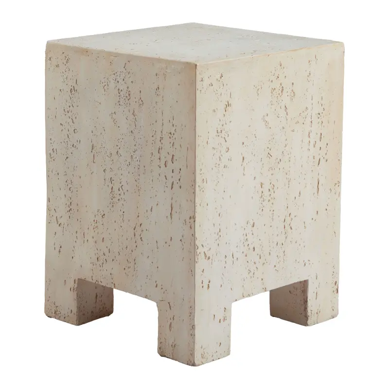 Kiora Beige Stone Side Table