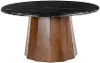 Alpine Black and Brown Round Coffee Table