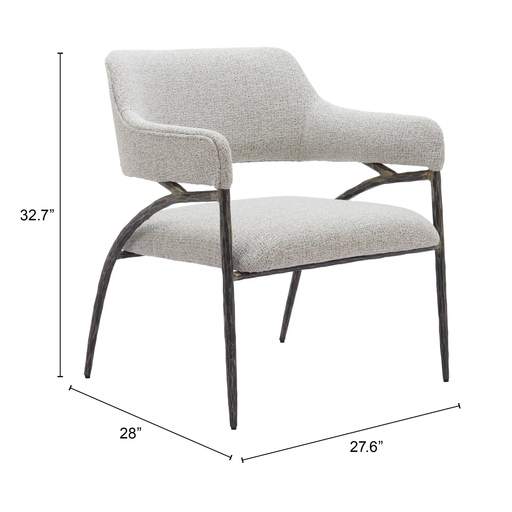 Vestal Gray Boucle Accent Chair-8