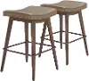 Dalia Taupe & Walnut Barstools, Set of 2
