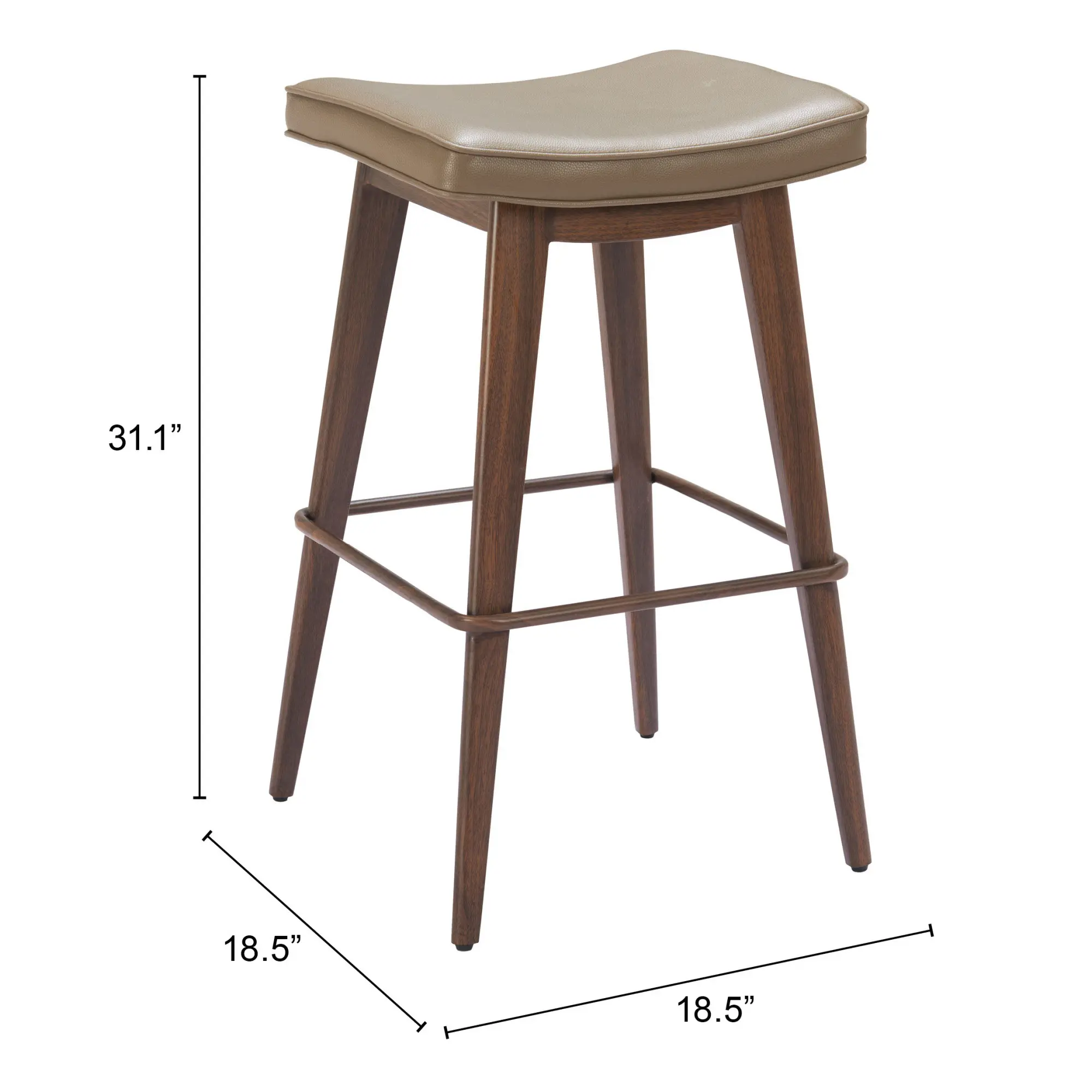 Dalia Taupe & Walnut Barstools, Set of 2-6