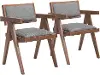 Durham Gray and Walnut Dining Chairs, Set of 2