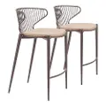 Selena Taupe and Brown Counter Stools, Set of 2