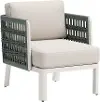 Bristol White and Green Outdoor Armchair