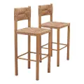 Ives Natural Brown Outdoor Barstools, Set of 2