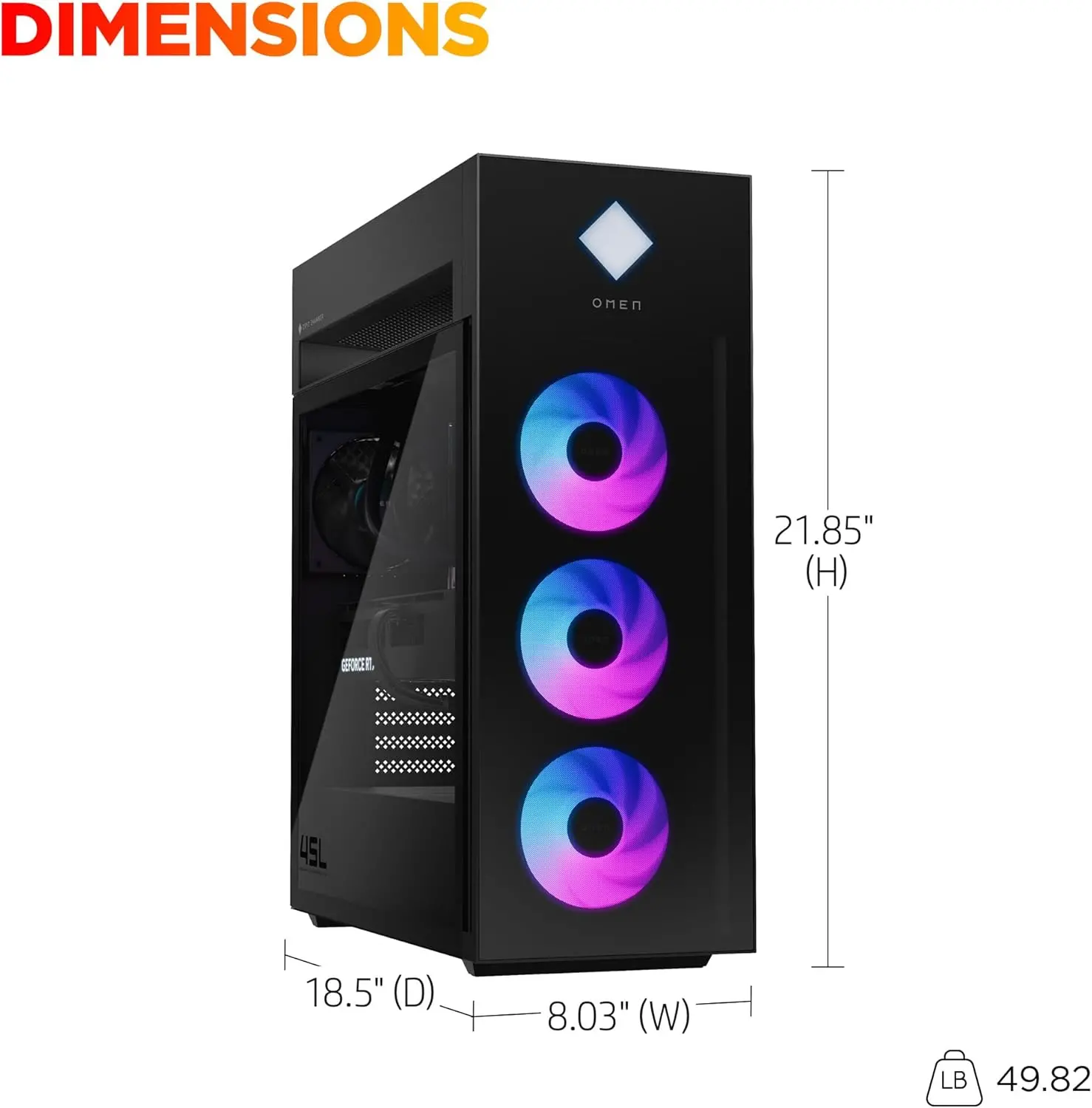 HP-GT22-3050 HP Black OMEN 45L Gaming Desktop PC with GeForce RTX 5070-3