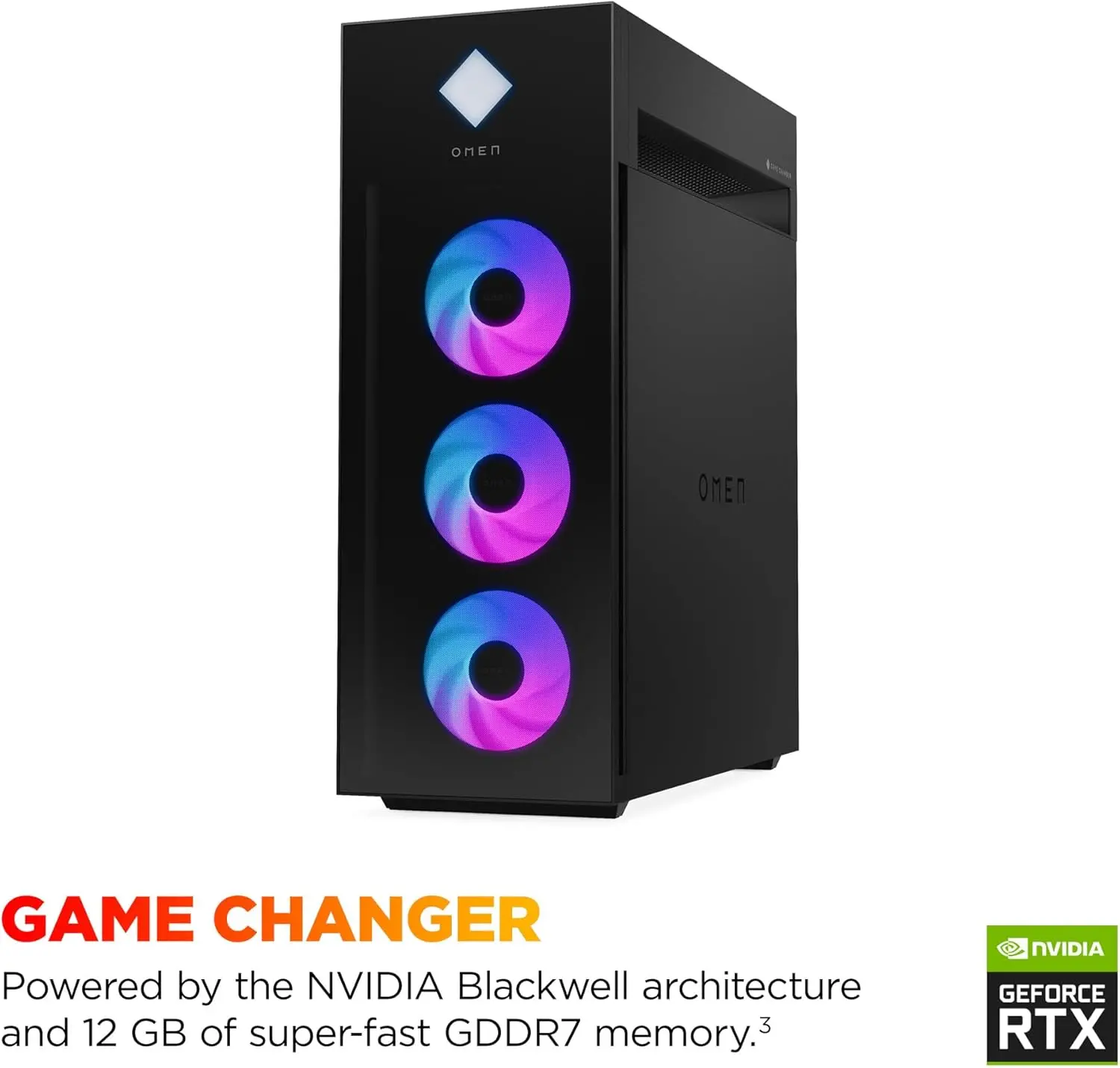 HP-GT22-3050 HP Black OMEN 45L Gaming Desktop PC with GeForce RTX 5070-5