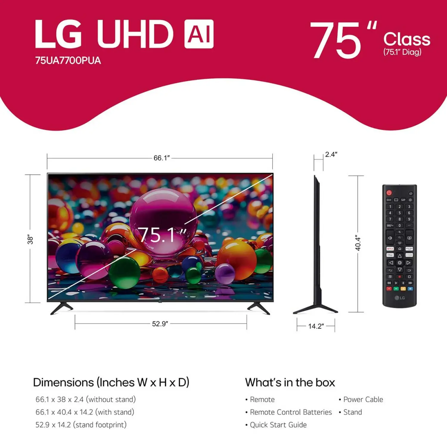 75UA7700PUA.AUSQ LG UA77 75 4K HDR Smart LED TV-3