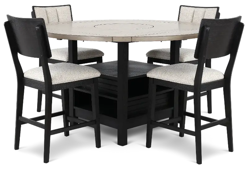Cline Two-Tone Gray Counter Height 5 Piece Dining Set