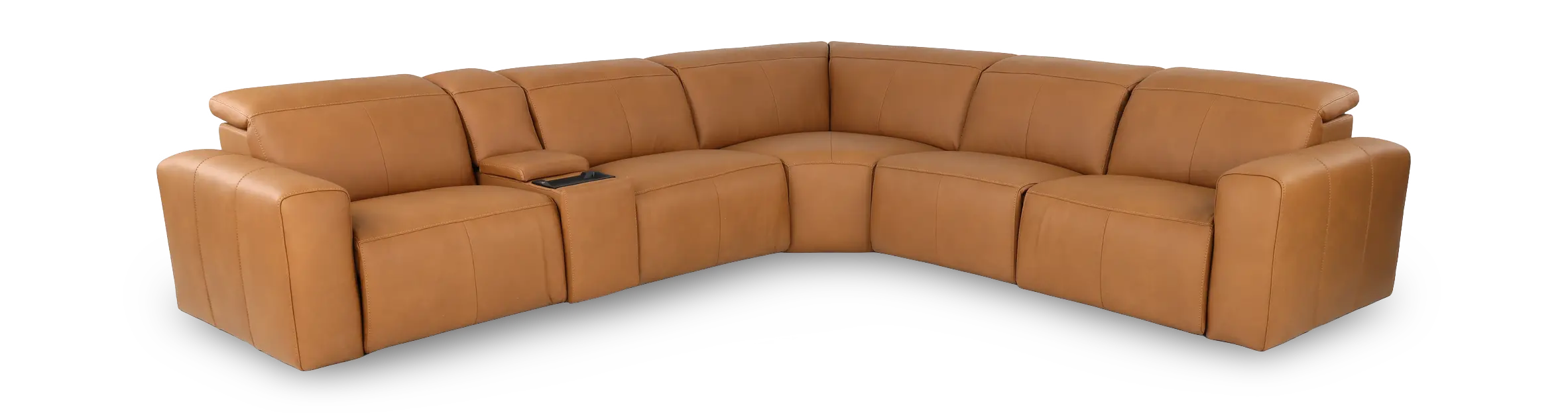 Airy Antelope Brown 6-Piece Power Reclining Sectional-1