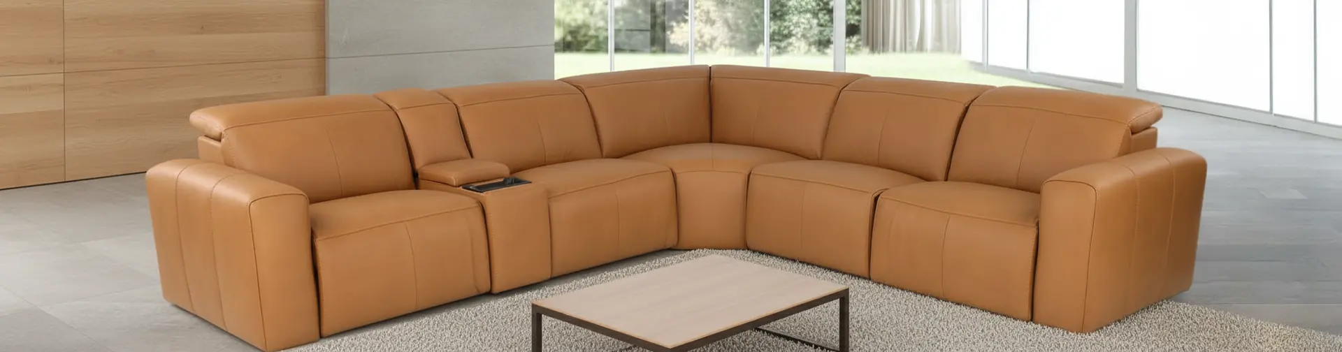Airy Antelope Brown 6-Piece Power Reclining Sectional-2