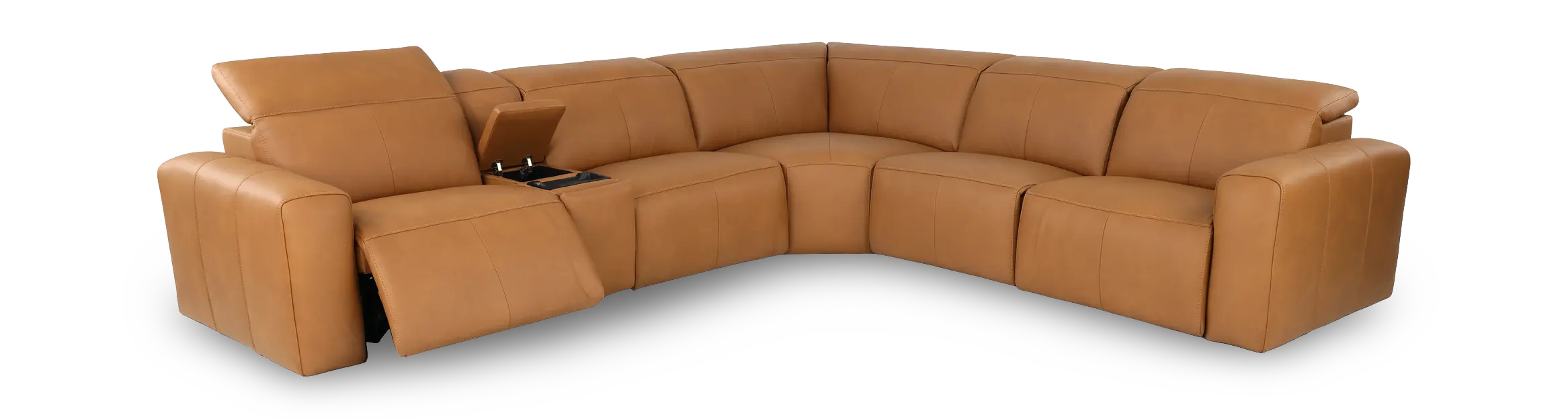 Airy Antelope Brown 6-Piece Power Reclining Sectional-4