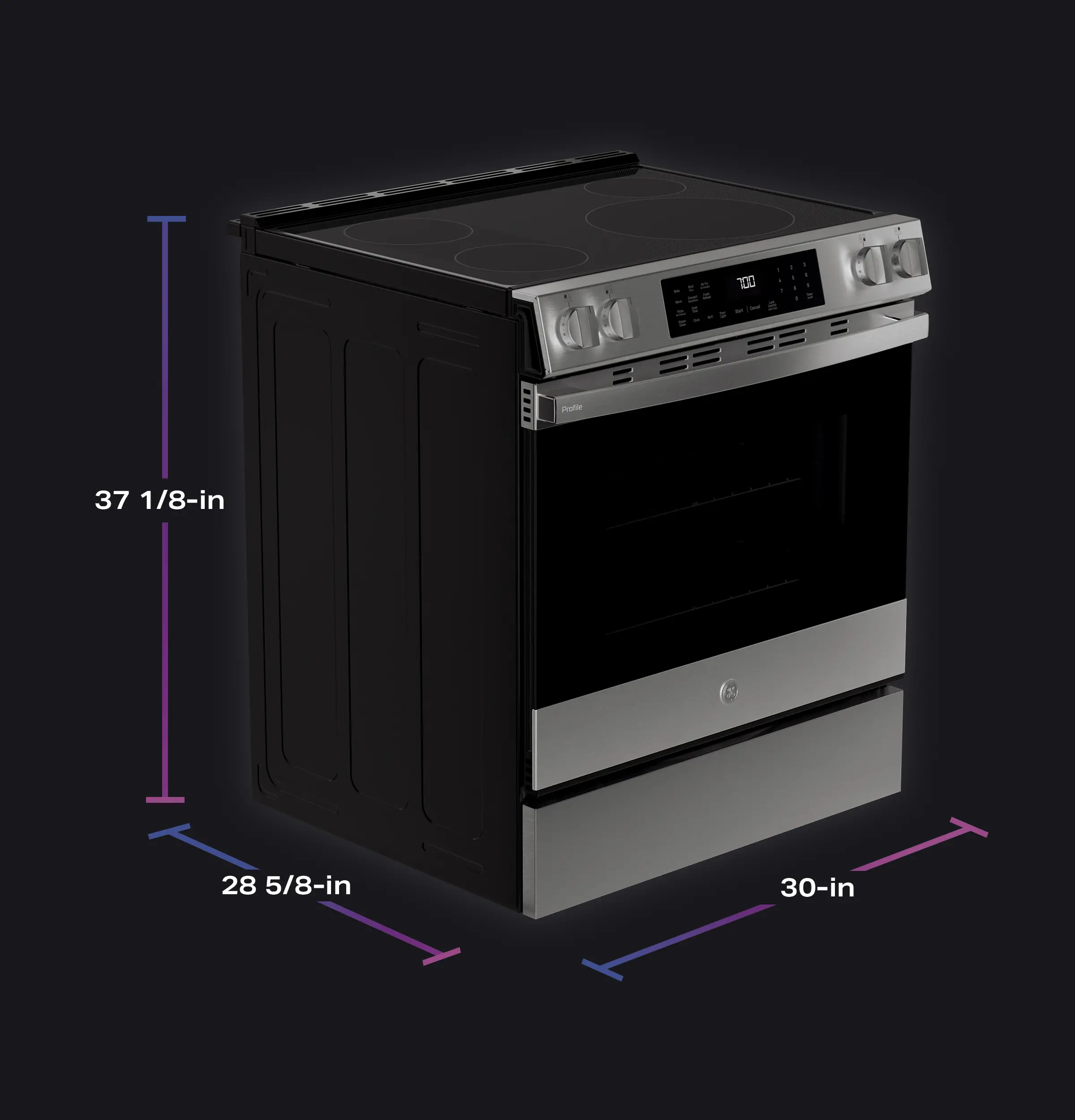 PHS700AYFS GE Profile 5.3 Cu Ft Smart Single Oven Induction Range - Stainless Steel-3