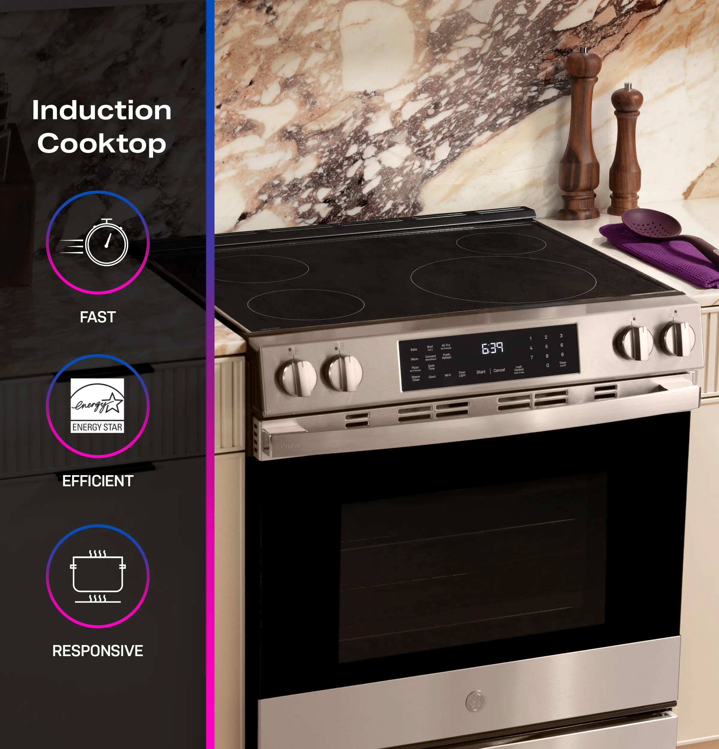 PHS700AYFS GE Profile 5.3 Cu Ft Smart Single Oven Induction Range - Stainless Steel-4