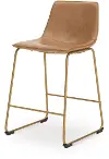 Vorsa Taupe and Gold Counter Height Stool