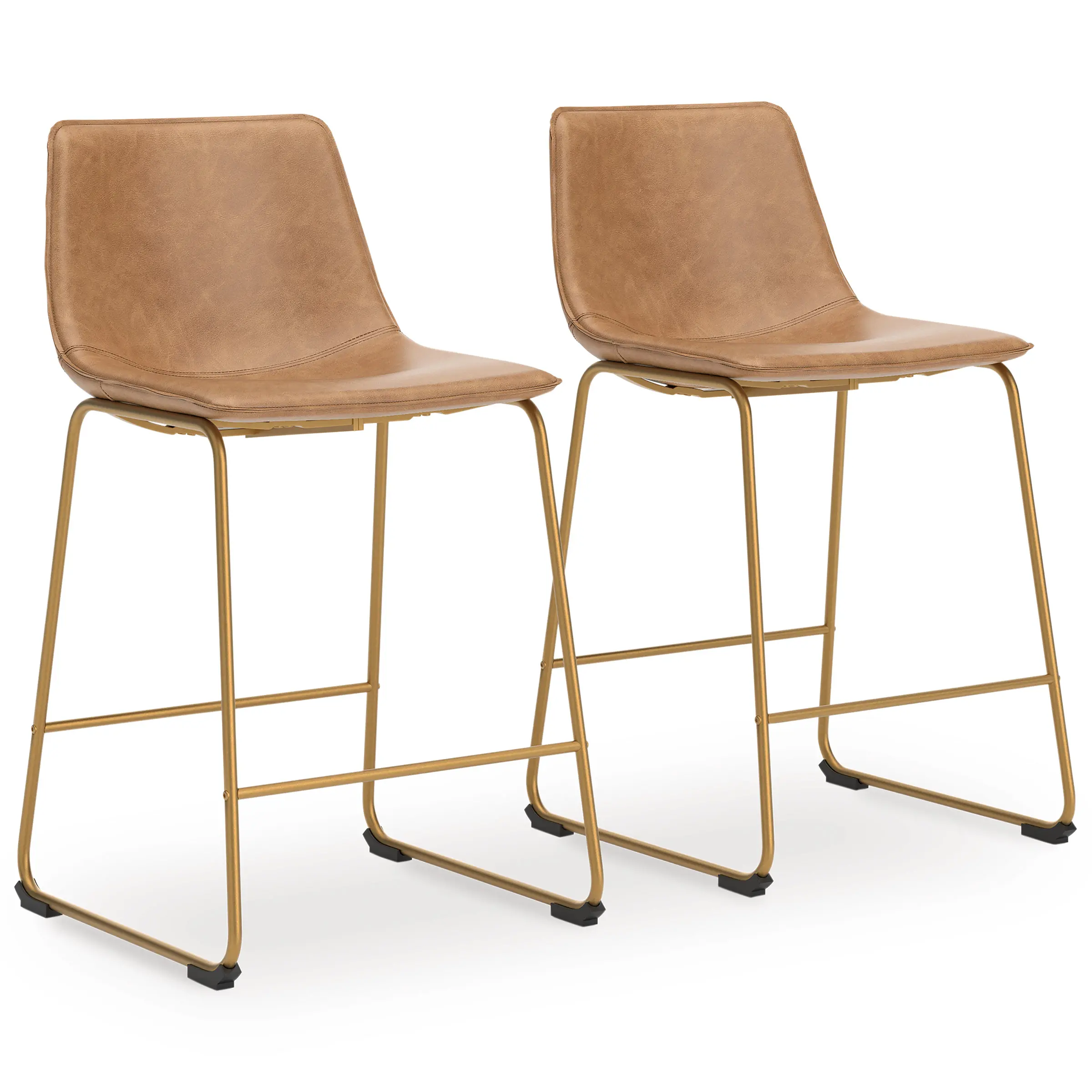 Vorsa Taupe and Gold Counter Height Stool-2