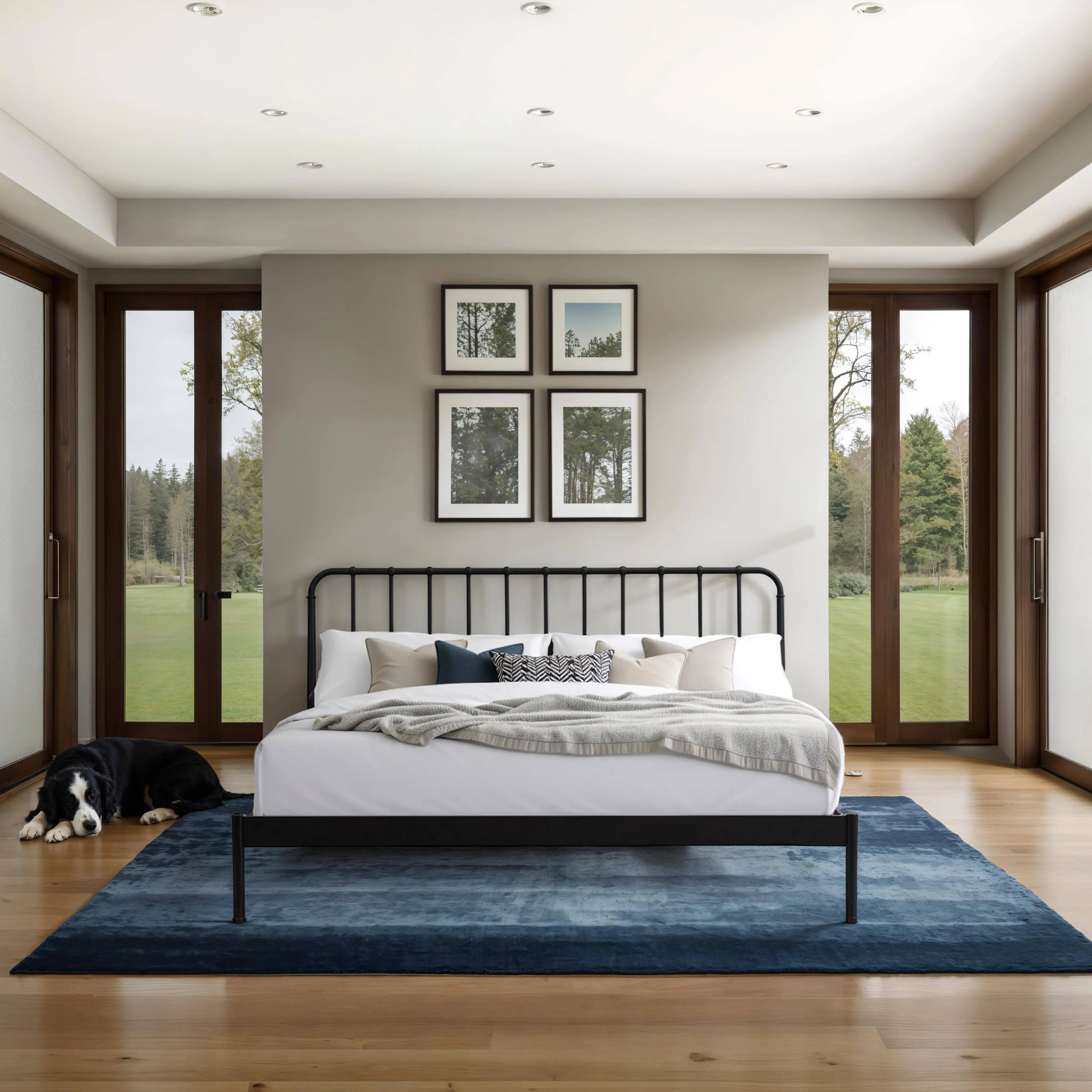 Farmhouse Black Metal Queen Bed-2