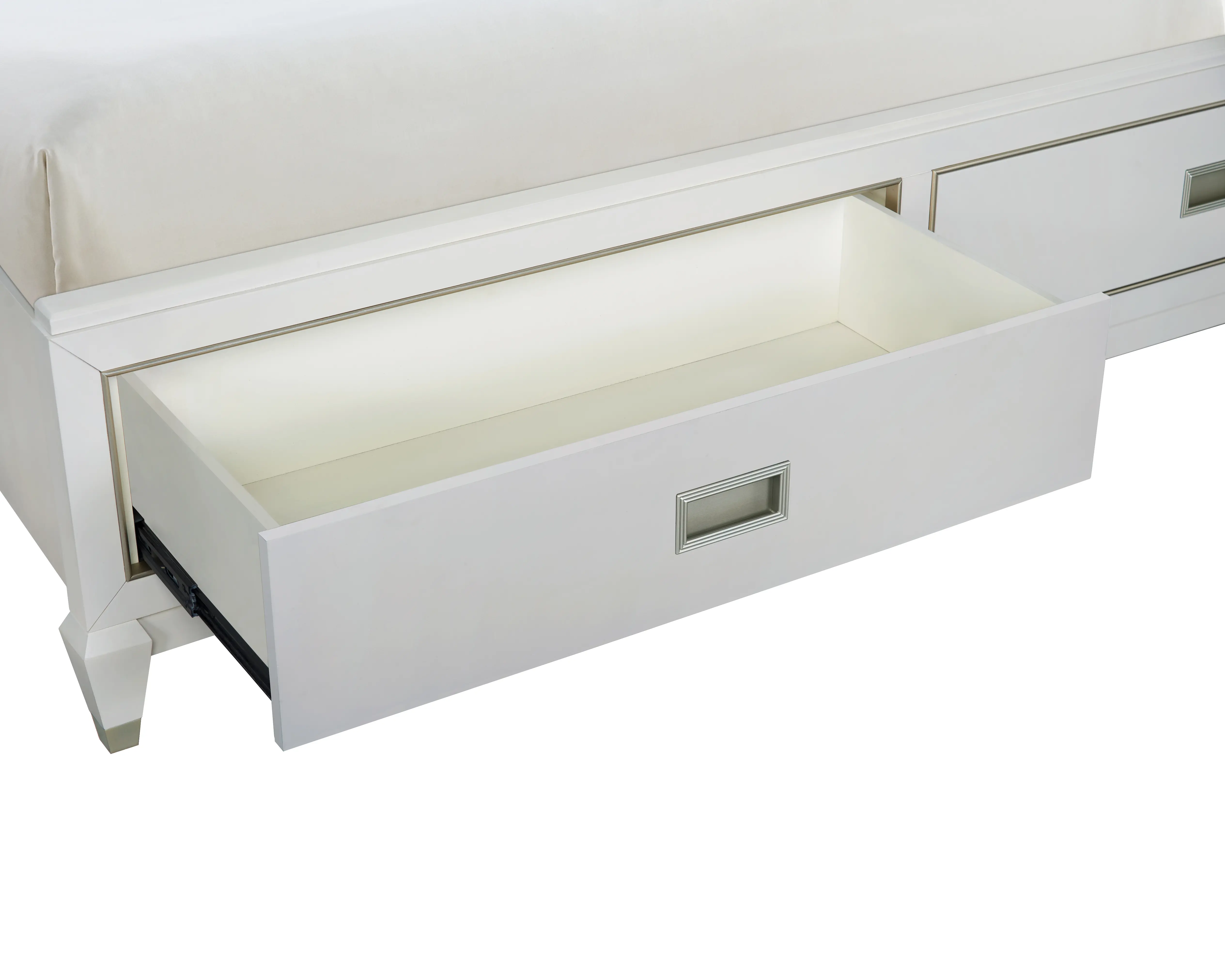 Gallia White Queen Storage Bed-4