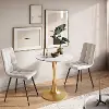 Ivo White Marble 28  Round Bistro Table with Gold Base
