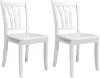 Dillon White Wood Dining Chairs, Set of 2