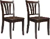 Dillon Dark Brown Wood Dining Chairs, Set of 2