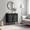 Ethan Dark Gray Fluted Glass Buffet Cabinet