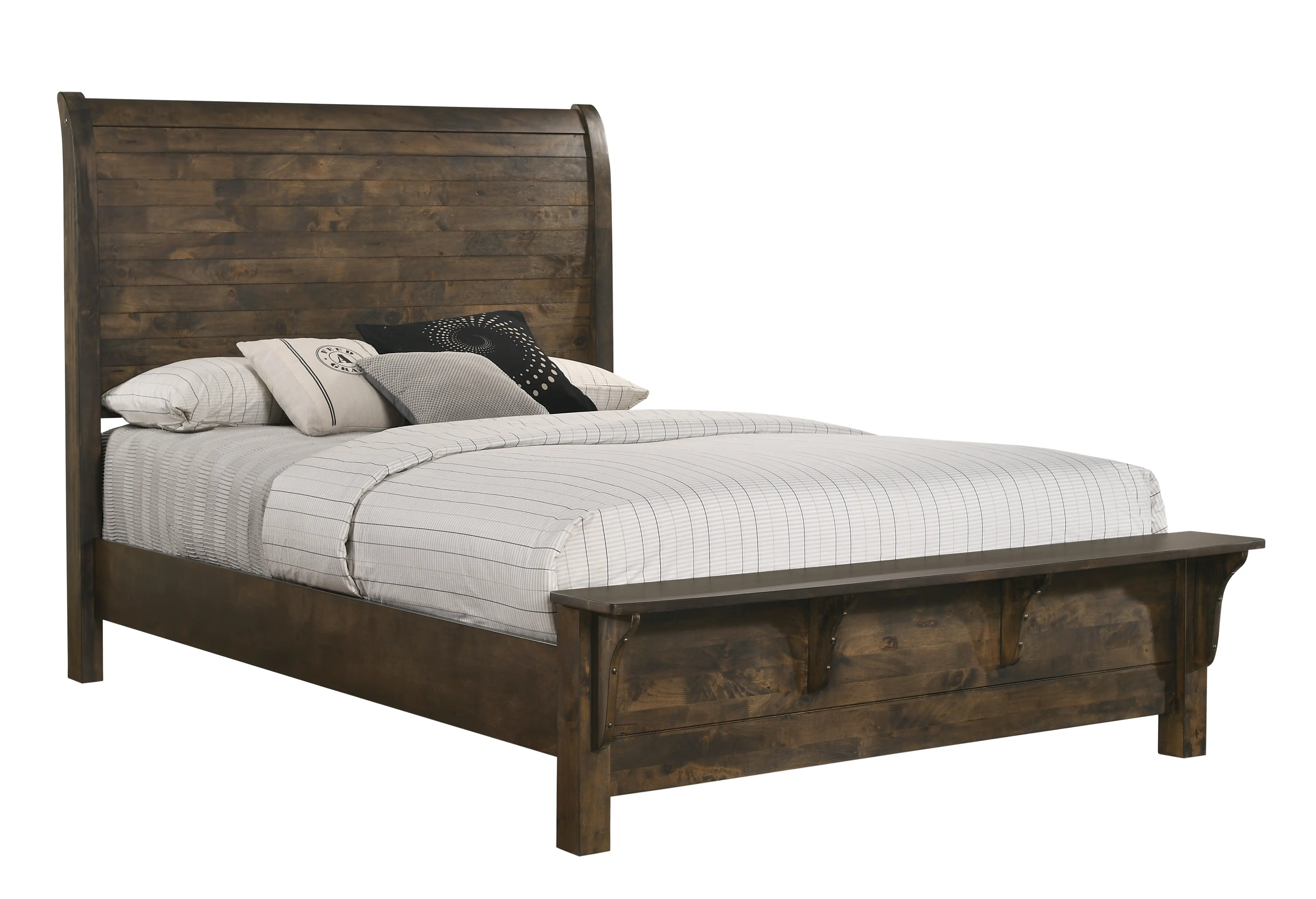 Bayview Rustic Brown King Bed-1