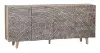 Zambia Light Brown and Black 4-Door Sideboard