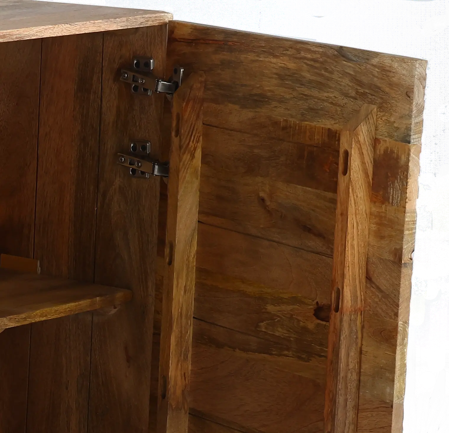 Zambia Light Brown and Black 4-Door Sideboard-4