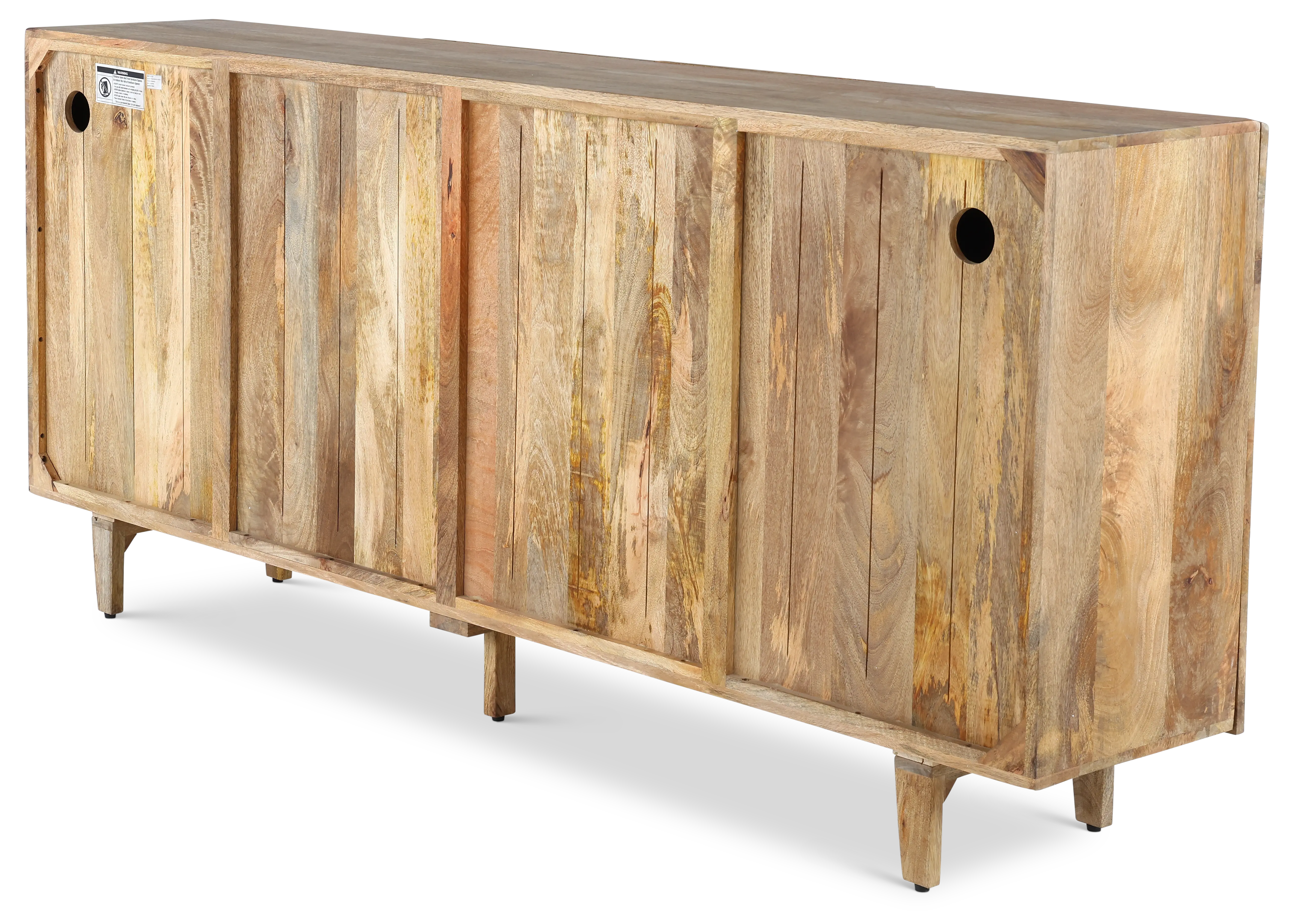 Zambia Light Brown and Black 4-Door Sideboard-5