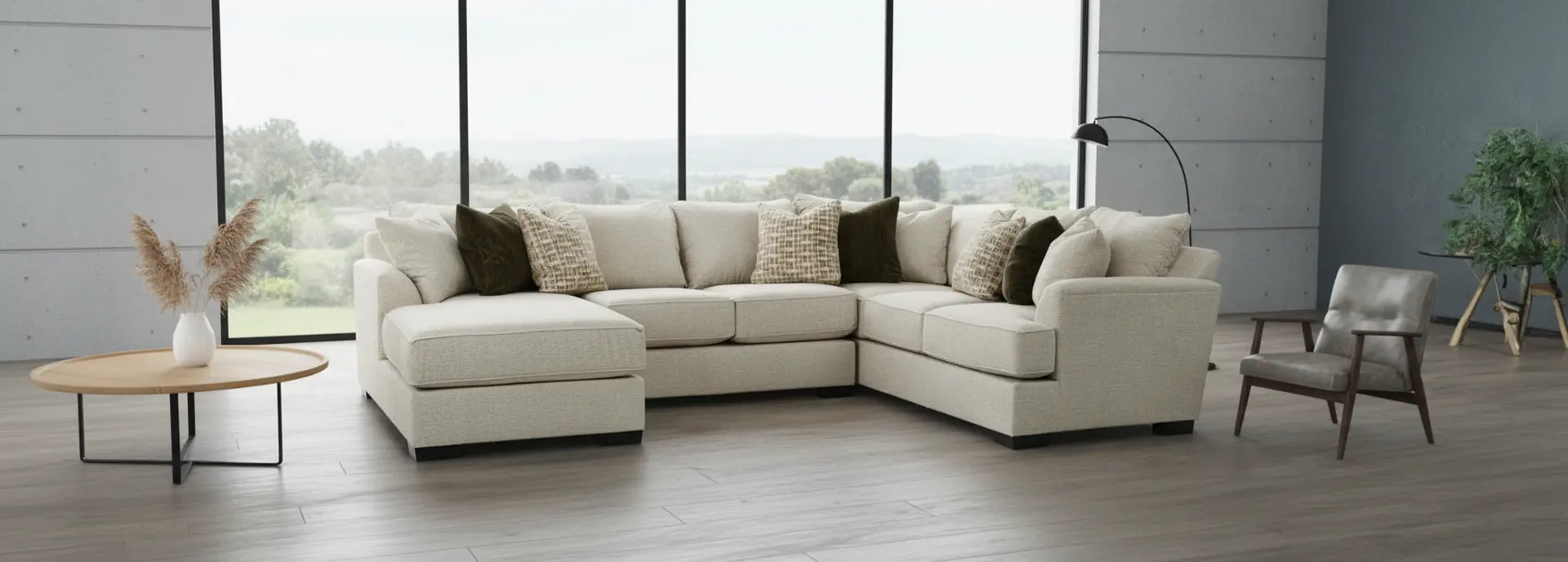 3PC/TRANQUILITY/OPT.3 Tranquility Light Beige 3-Piece Standard Sectional-6