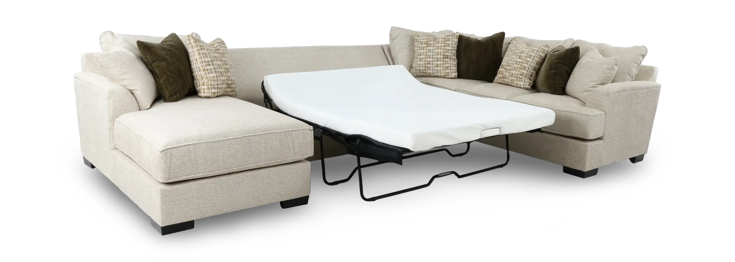 3PC/TRANQUILITY/OPT.5 Tranquility Beige 3 Piece Sectional with Sofa Bed-4