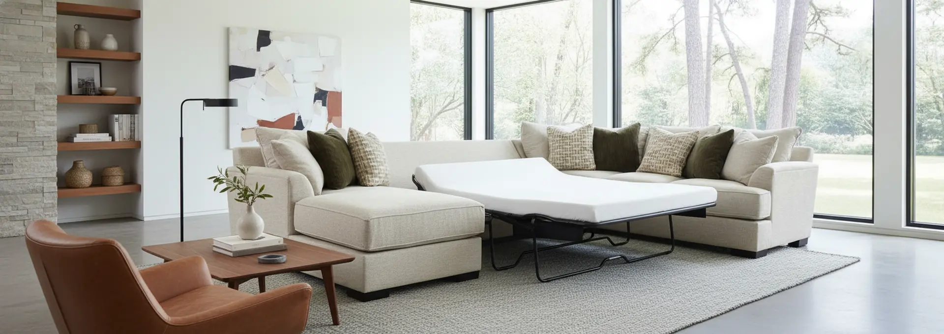 3PC/TRANQUILITY/OPT.5 Tranquility Beige 3 Piece Sectional with Sofa Bed-7
