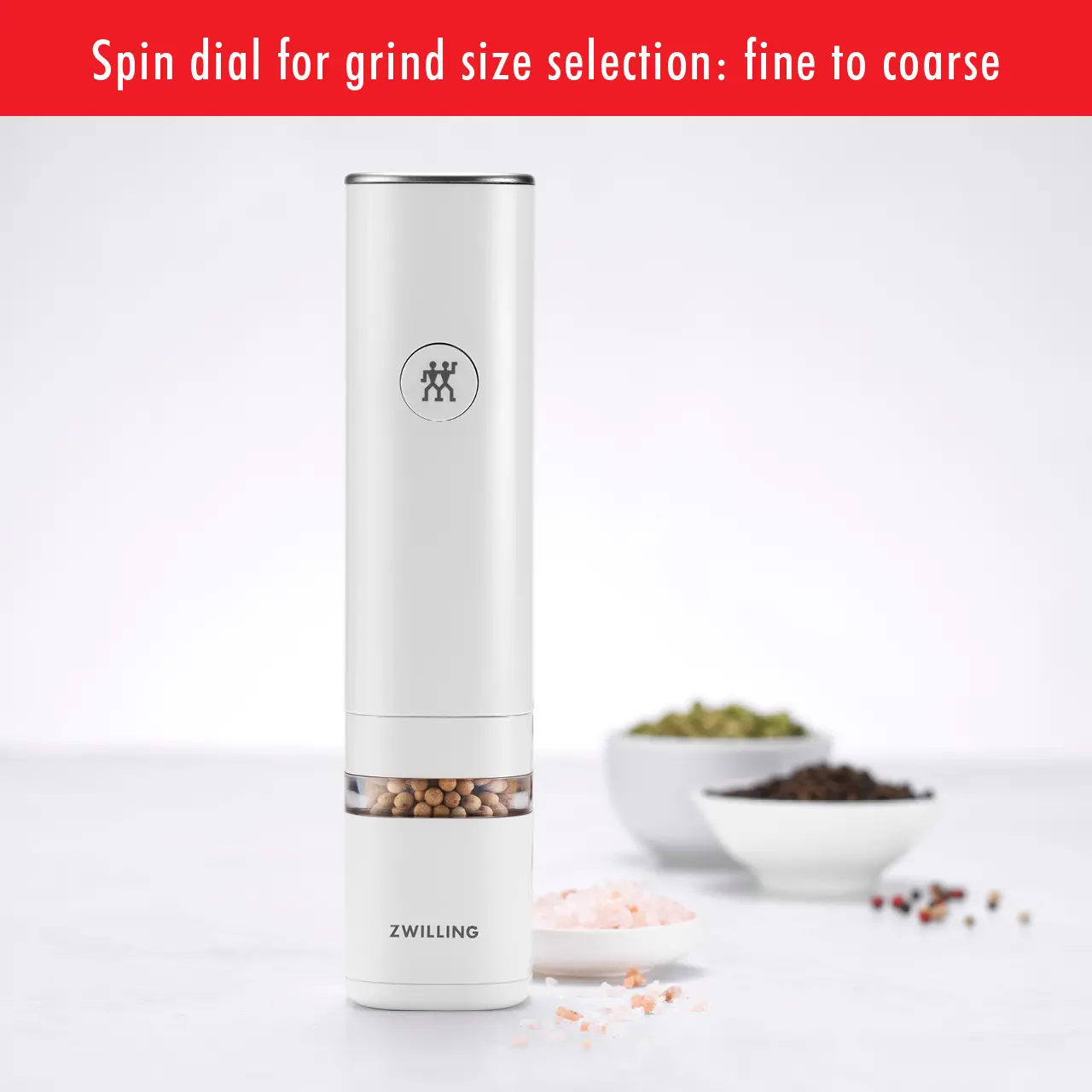Zwilling Enfinigy White Electric Salt and Pepper Mill-5