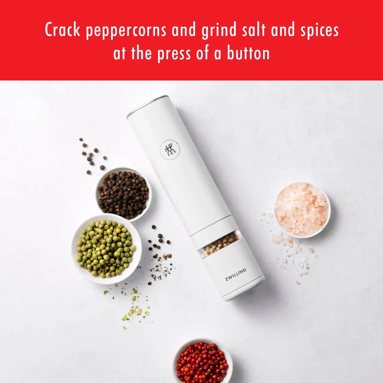 Zwilling Enfinigy White Electric Salt and Pepper Mill-6