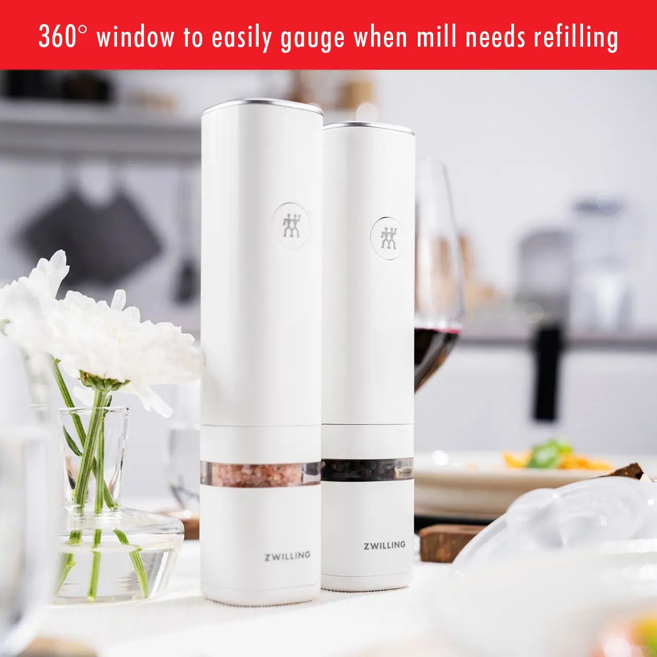 Zwilling Enfinigy White Electric Salt and Pepper Mill-8