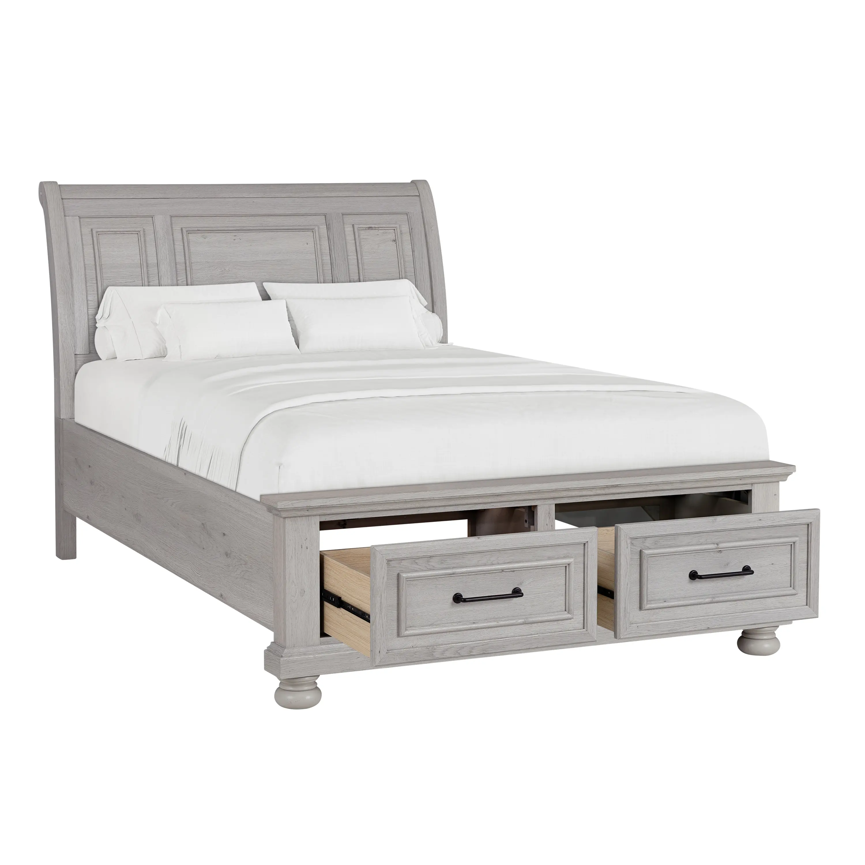 Woodcreek Light Gray Full Storage Bed-1